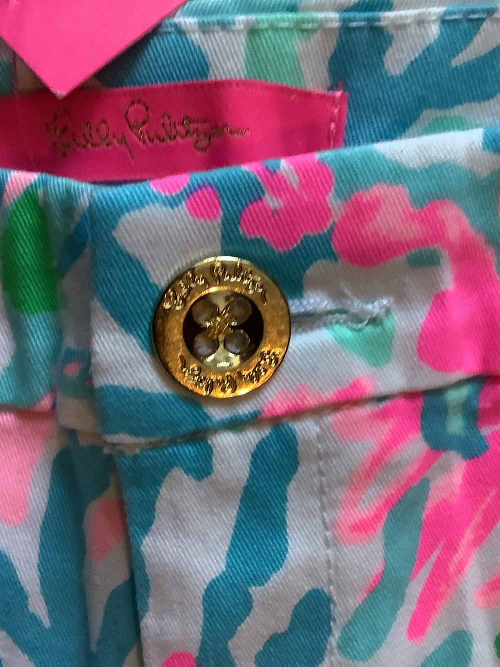 Lilly Pulitzer Pastel Floral Scallop-Hem Shorts - Pink/Blue/Green, - Picture 7 of 10